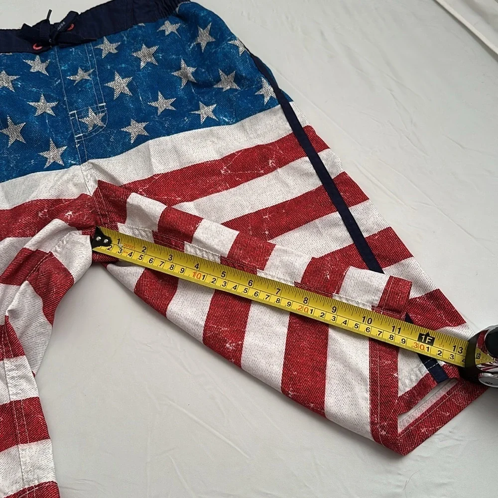 ZeroXposur American flag red white and blue lined swim trunks